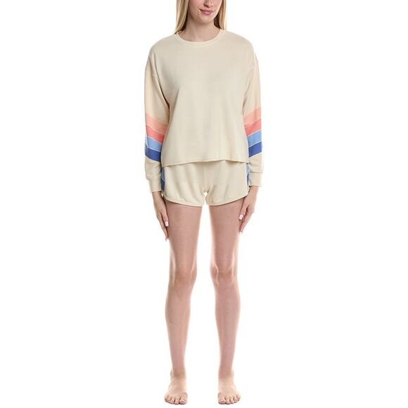 PJ Salvage Other - Pj Salvage Womens  2Pc Sunrise Stripes Pajama Set, Gray